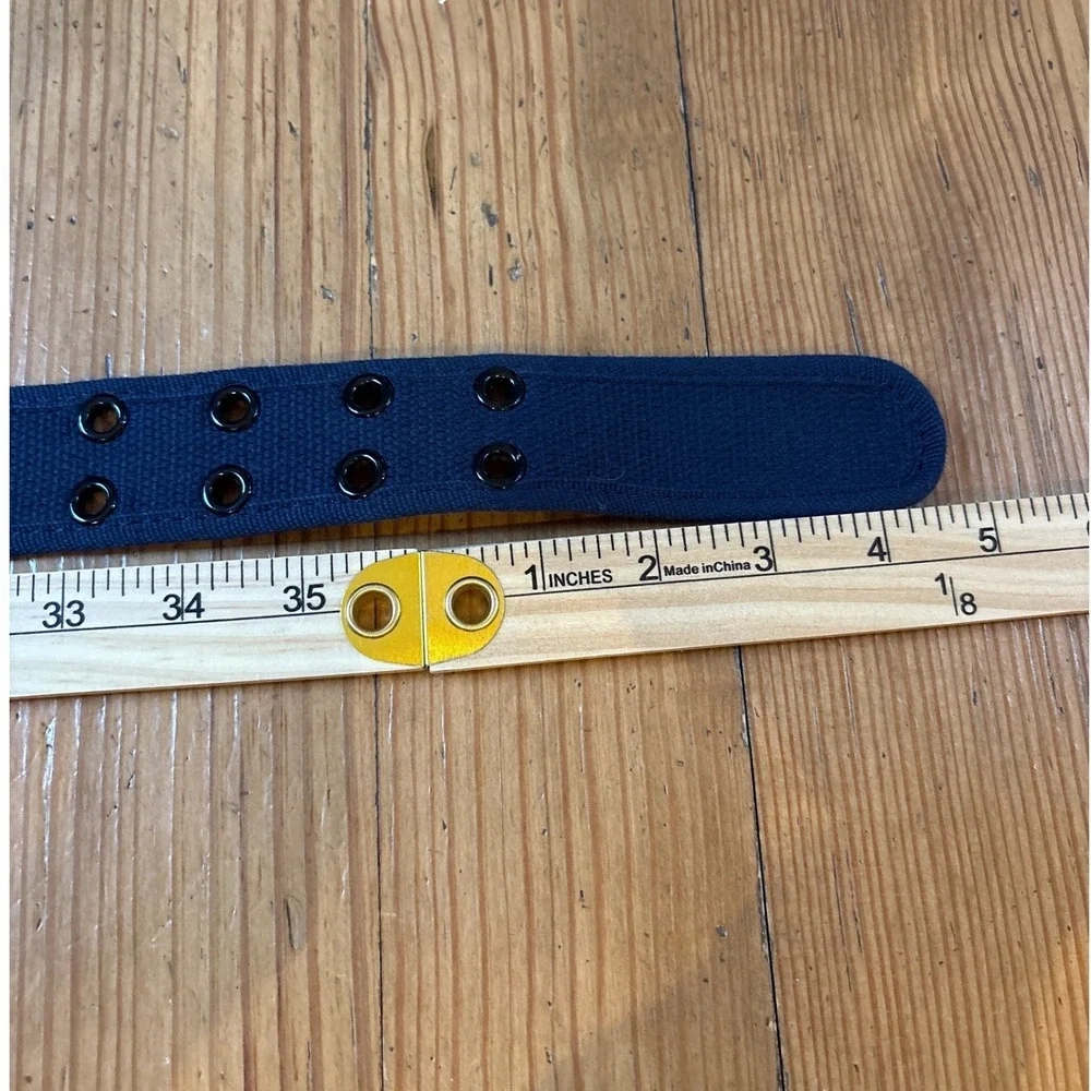 Unbranded Double‎ Grommet Belt Women Navy Blue Good Canvas Utility SIZE M